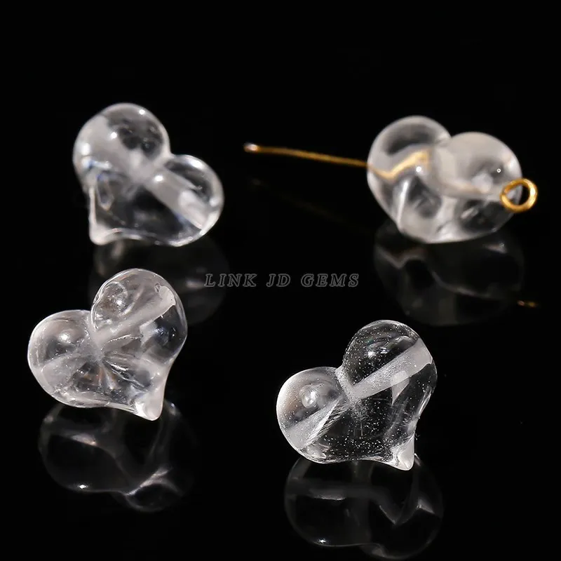 1 Pc Natural Rock Quartz Heart Shape Carved Bead White Crystal Pendant For Jewelry Making Diy Necklace Bracelet Accessory