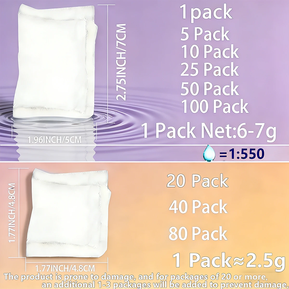 1-100 Pieces Portable Toilet Absorbent Gel, Camping Toilet Gel Powder, Odor-Control Urine Liquid Waste Gel, Eco Absorbent Gel.
