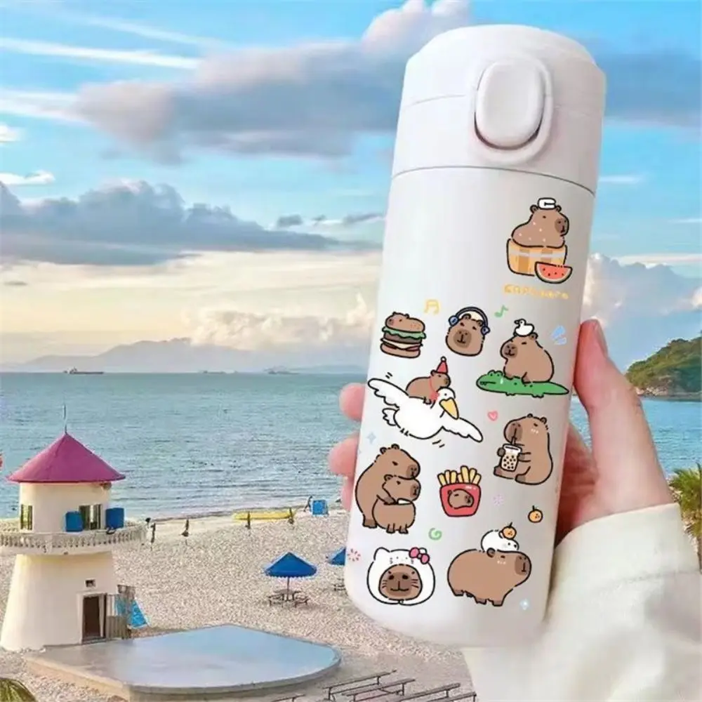 Stainless Steel Capybara Insulated Water Bottle Cartoon Leakproof Children's Sport Watter Bottle 420ML Large Capacity