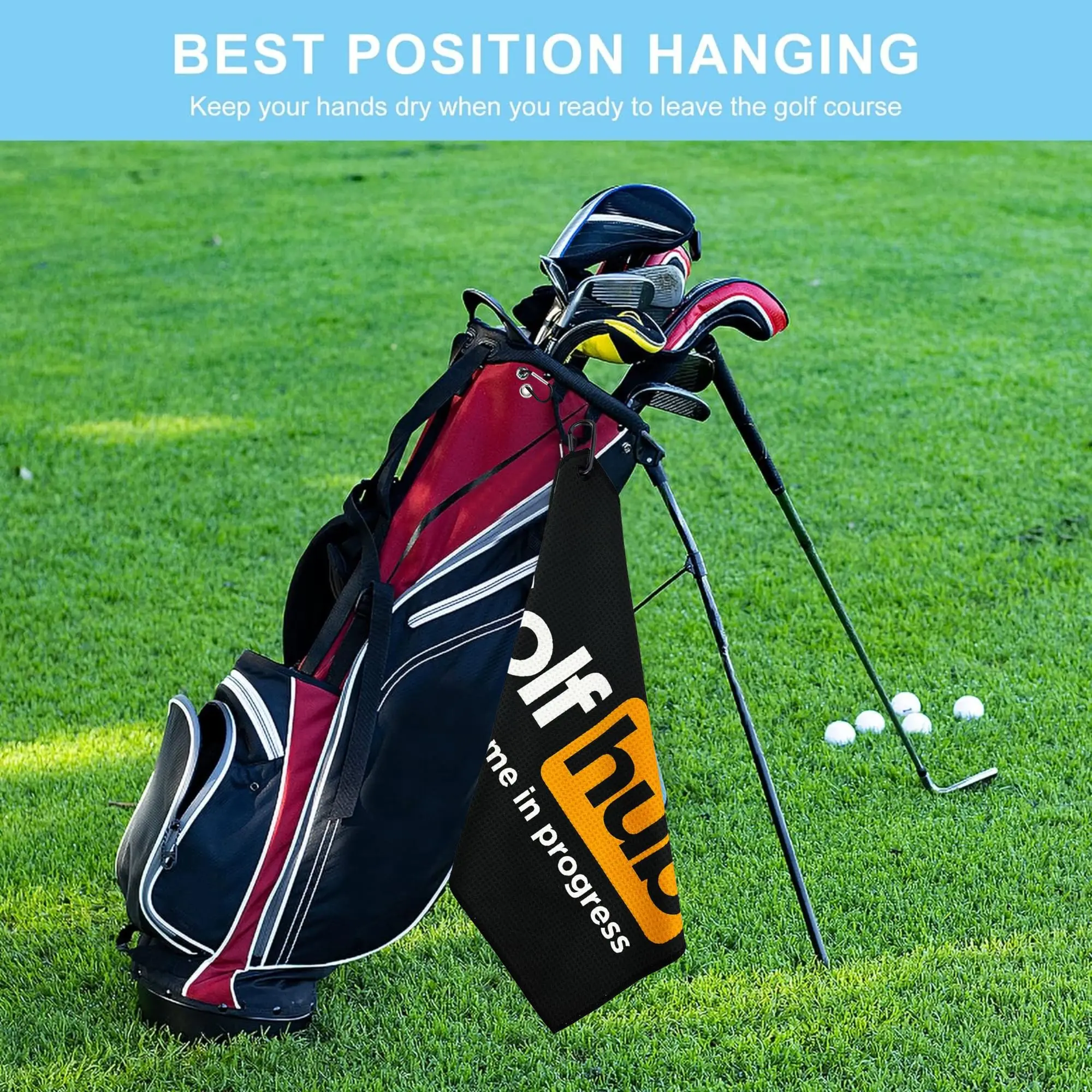 Golfhub Golf Towel - Golf Accessories for Men - Golf Gifts for Men - Printed Funny Golf Towel For Birthday Gift