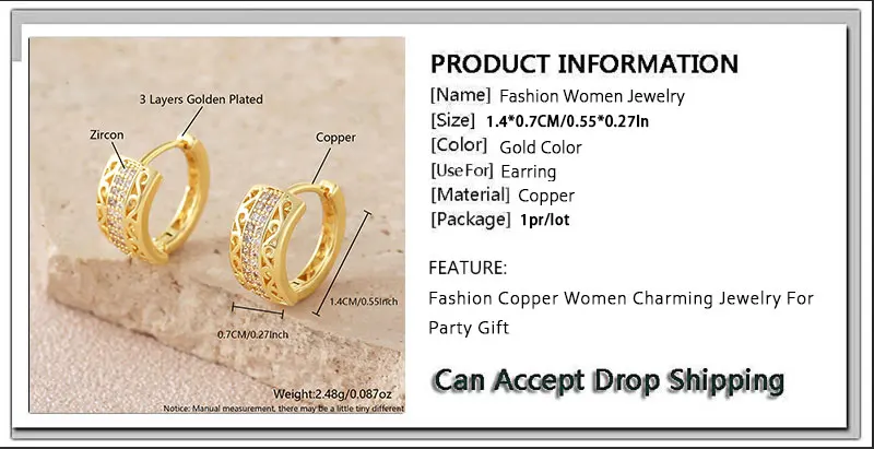 MHS.SUN Einzigartige Designs, vergoldete Creolen, klassische Ohrringe mit kubischem Zirkon, Geburtstagsparty-Schmuck, 1 Paar für Frauen und Mädchen – Detail 16