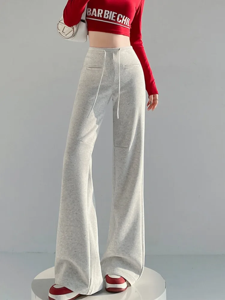 요가 스포츠 팬츠 여성용 하이웨이스트 탄력 허리밴드 여름 신상 슬림 배 컨트롤 캐주얼 플레어 팬츠 한국 스타일