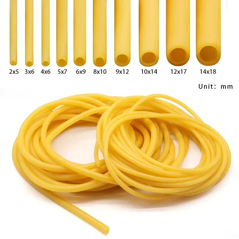 2M Nature Latex Rubber Hoses 1.6 1.7 1.8 2 3 4 5 6~12mm ID x OD High Resilient Elastic Surgical Medical Tube Slingshot Catapult