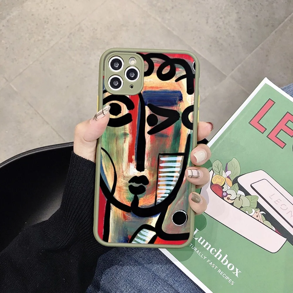 Picasso abstract Art painting Phone Case for iPhone 14 11 12 13 Mini Pro Max 8 7 Plus X XR XS MAX Translucent Matte Cover