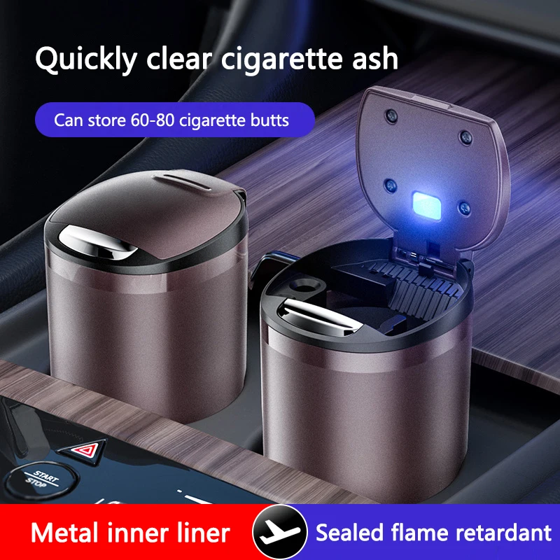 1PC New Portable LED Smoke Car Ashtray Cigarette Ash Holds Cup For Jeep Renegade Wrangler JL JK Gladiator Grand Cherokee Compass