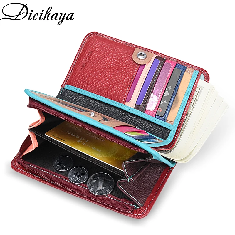 Genuine Leather Women Wallet Short Wallet Coin Cute Purse Women Color Small Purses for Women Luxury Designer