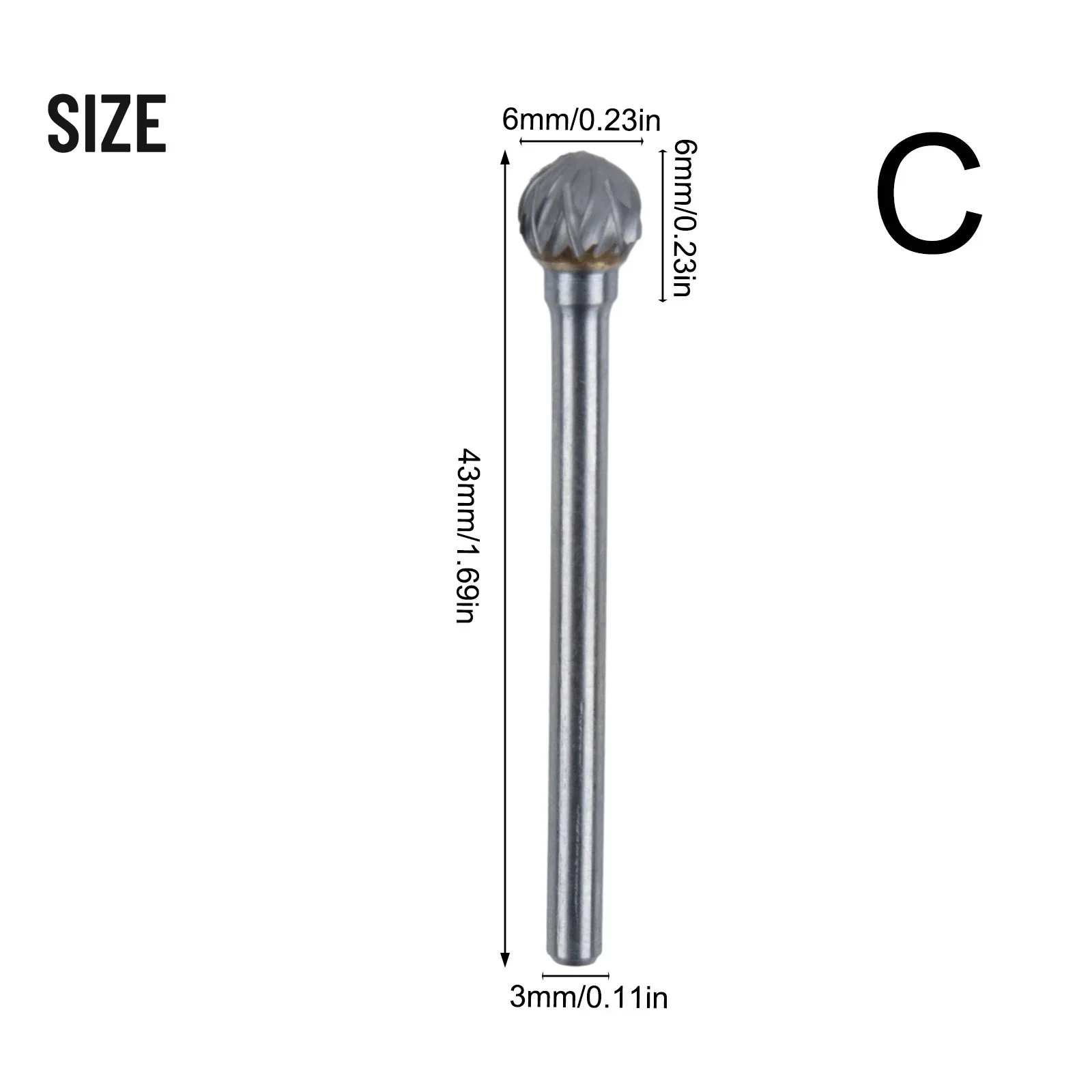 Frese per parti 1/8 "gambo 1/8" gambo 1 pz 3mm codolo carburo funzionale trapano rotante argento acciaio al tungsteno pratico