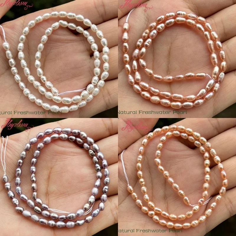 

3x4mm Natural Freshwater Pearl Beads Oval Stone Beads Diy Strand 15inch For Necklace Bracelet Jewelry Making Free shipping