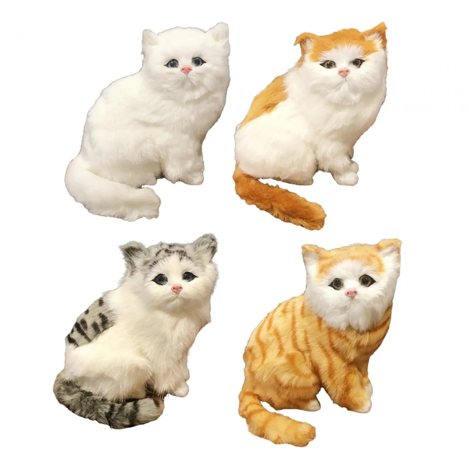 

Plush Cat Cartoon Kittens Cute Soft Dolls Decoration Realistic Cat for Table Toy Easter Gift Friend Boys and Girls Children