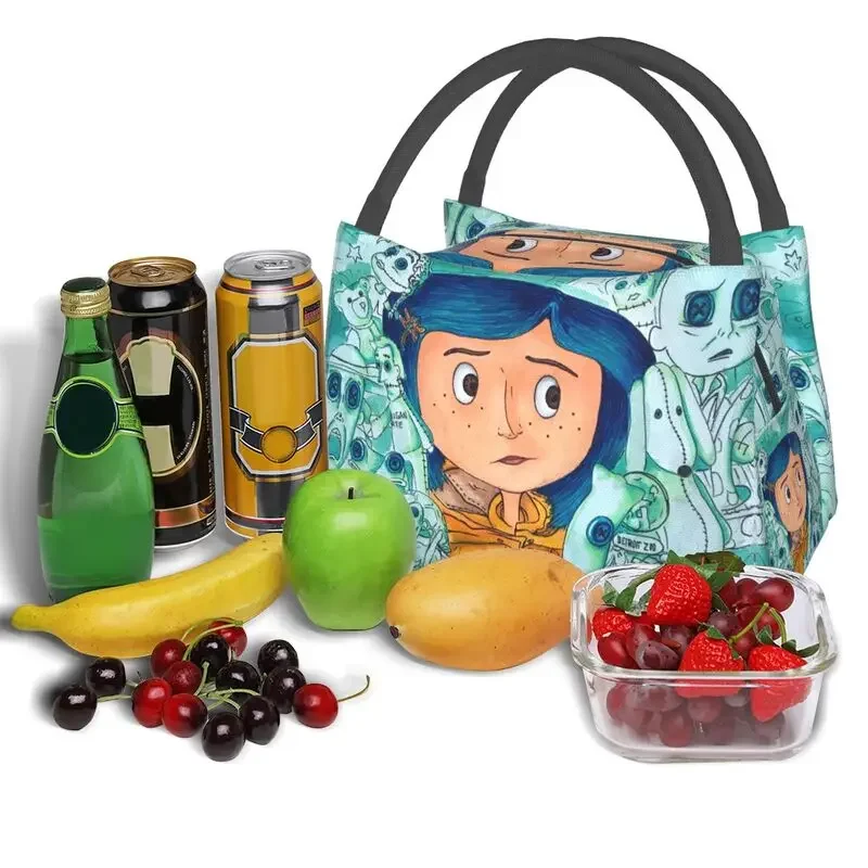 Horror Halloween Movie Coraline Resuable Lunch Box  Thermal Cooler Food Insulated Lunch Bag Office Work Pinic Container