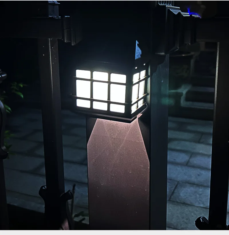 

Solar Fence Lights Led Solar Powered Outdoor Wall Deck Step Lights Retro Waterproof Garden Lamp for Stairs Patio Backyard Decor