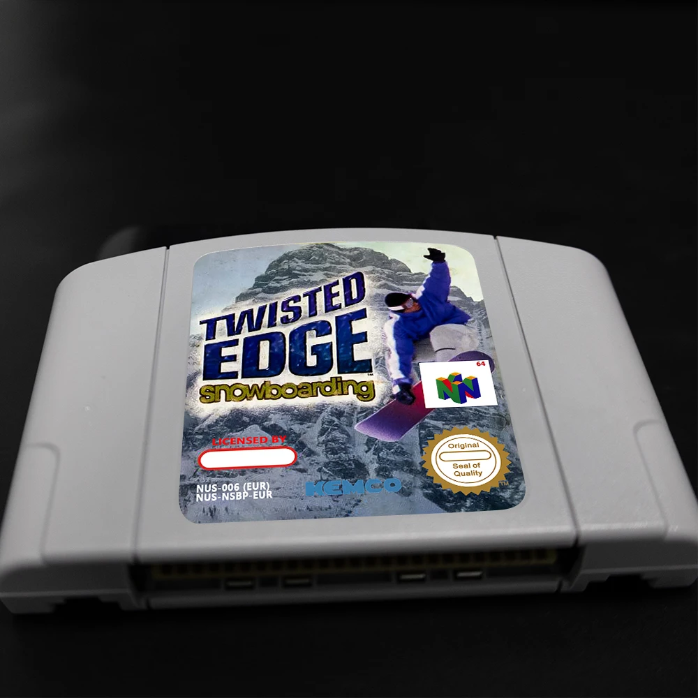 خرطوشة لعبة التزلج على الجليد المتطرفة ذات الحافة الملتوية لوحدات التحكم 64 بت PAL EUR N64 بطاقة الألعاب