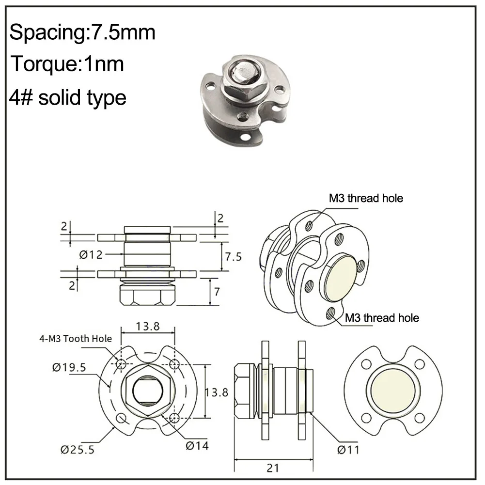 

Disc Type Damping Shaft 2Pcs Set with Flexible Stop Positioning for Chassis Cabinets and Automation Model XK543 4 7 5