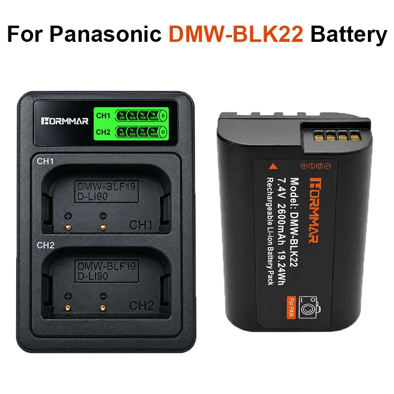 DMW-BLK22 Battery for Panasonic Lumix S5 S5II S5IIX GH5 II GH6 S5M2 S5M2X Camera