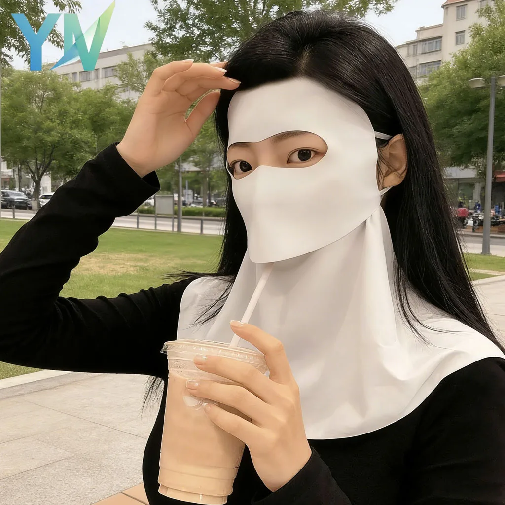 1-10PCS Ice Silk Sun Face Mask Women UV Protection Eye Cover Cooling Breathable Summer Dustproof Stylish Face Gaiter