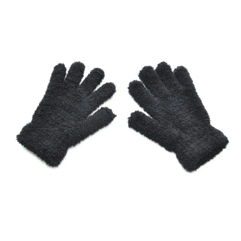 Toddler Solid Color Gloves Mittens Windproof Winter Plush Colorful Gloves Thick Warm Soft Hand Wear Keep Warm