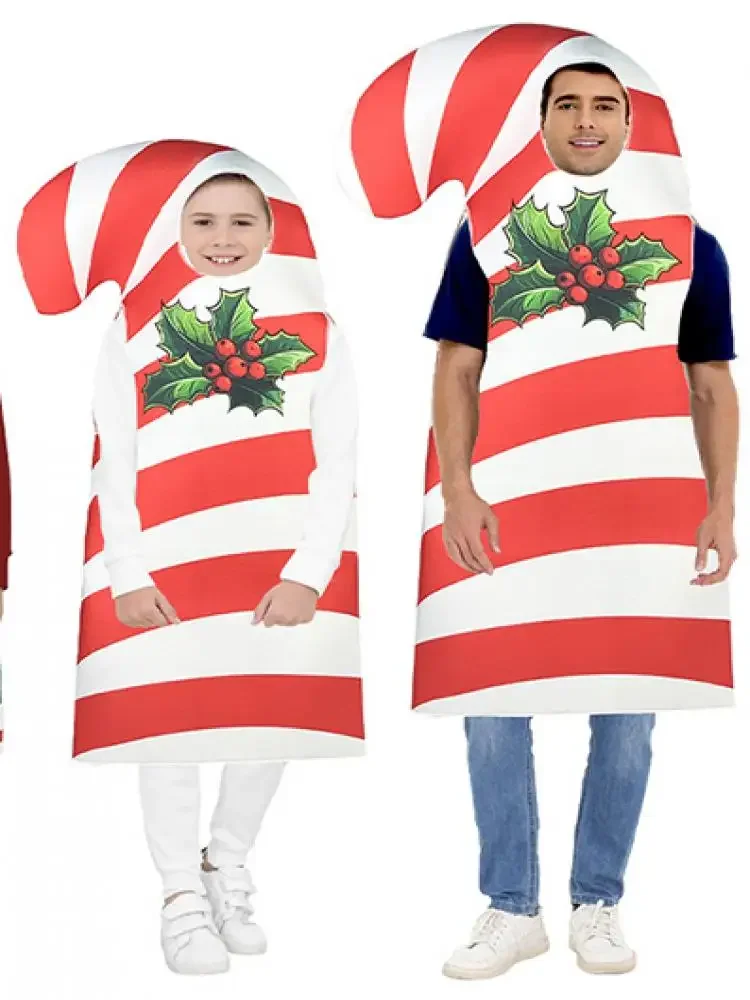 Weihnachten Outfit Halloween Cane Candy Cosplay Kostüm Karneval Dress Up Festival Parade Bühne Leistung Requisiten Paar Kostüm