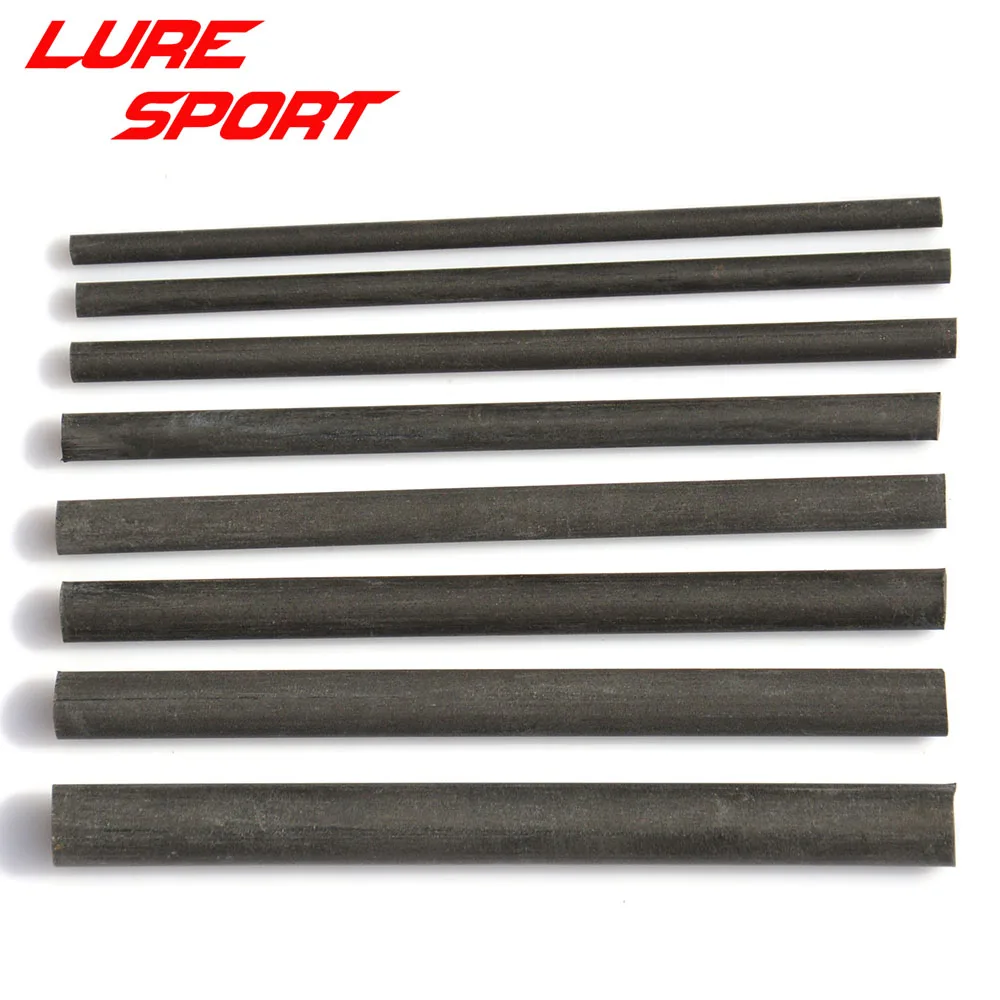 LureSport 4pcs 8pcs128mm 26cm OD4.5mm-12mm Solid Carbon Cylinder Spogit Blank Connecting Rod Building Component DIY Repair