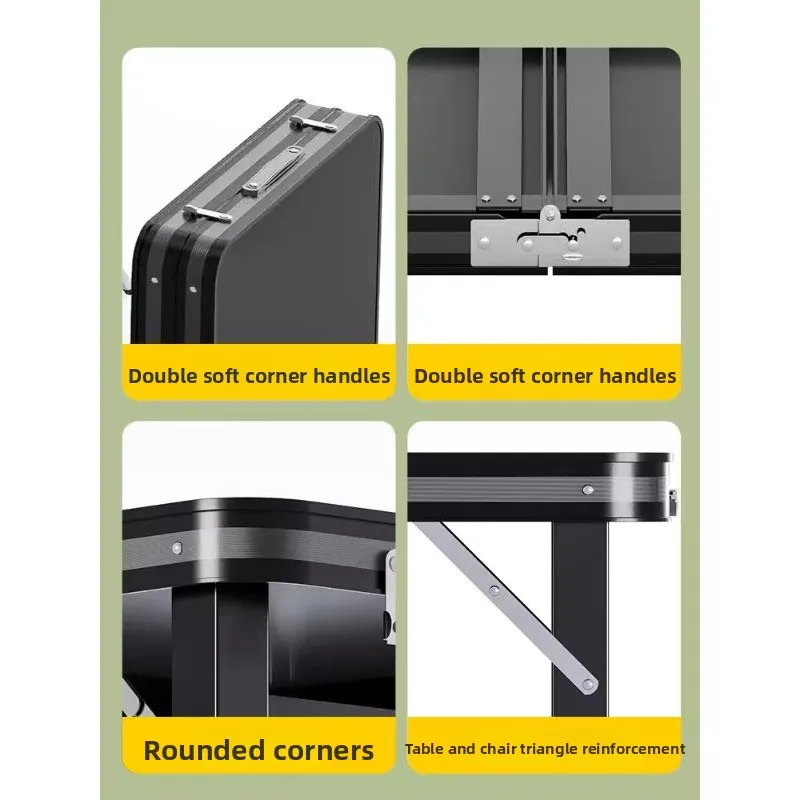 طاولة قابلة للطي، قابلة للطي في الهواء الطلق، طاولة صغيرة مستطيلة محمولة للتخييم والنزهات والسوق الليلي، طاولة وكراسي قابلة للطي #4