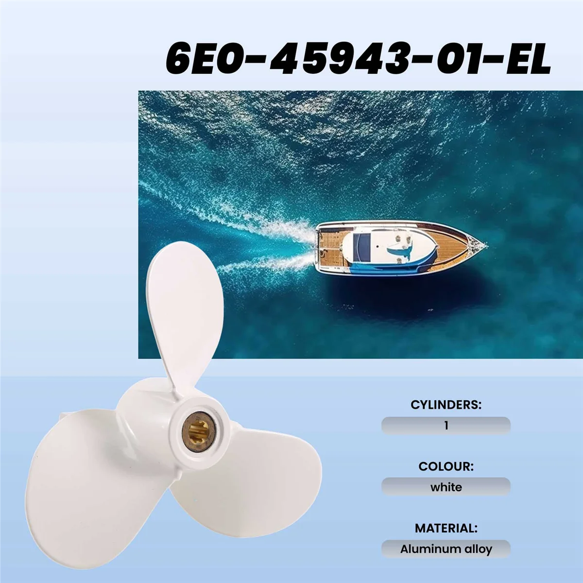 7 1/2X7 For 4Hp 5Hp 6Hp For Yamaha 9 Tooth Spine Aluminium Propellers Outboard Boat Motors Marine Propeller 6E0-45943-01-El