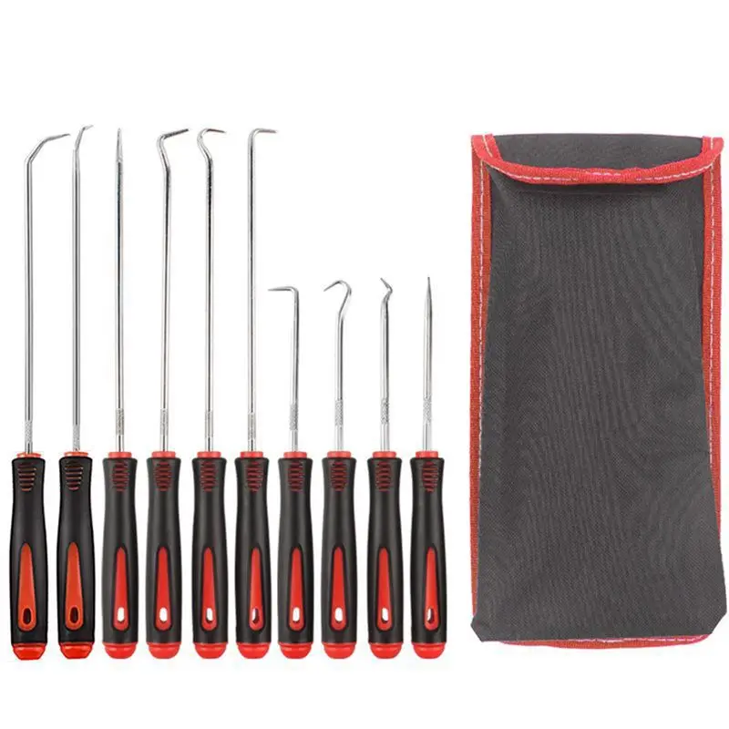 

10 Pcs Car Repair Oil Seal Removal Hook Tool Gasket Puller Antislip Pick Screwdriver Set