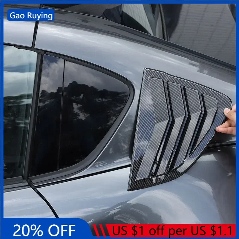 

Для Mazda MX-5 ND 16-24 ABS углеродное волокно, треугольный дефлектор заднего окна автомобиля, накладка, наклейка, автомобильные аксессуары (версия с твердой поверхностью)