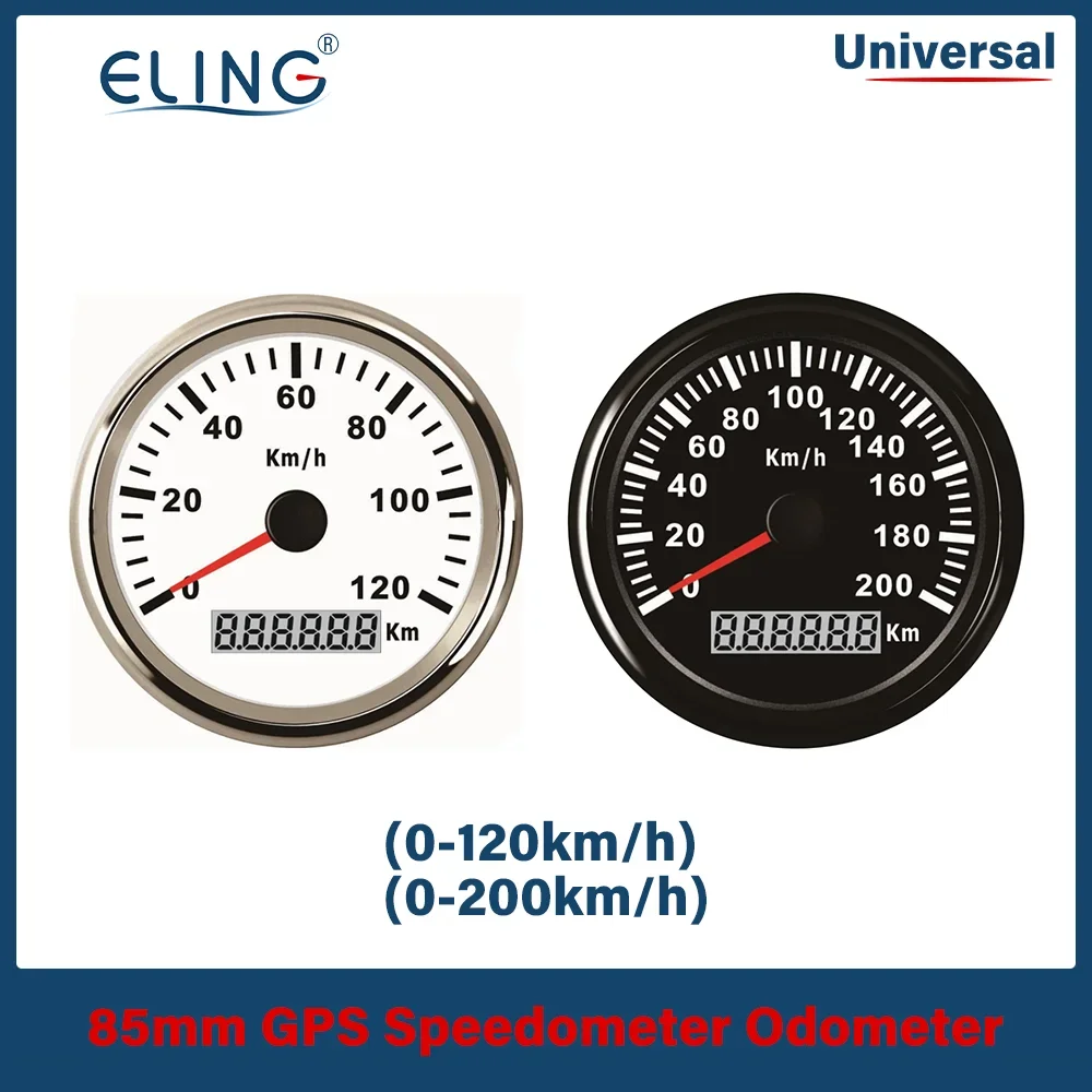 ELING Универсальный 85 мм 120 км/ч 200 км/ч GPS спидометр датчик скорости 12 В 24 В красная подсветка IP67 водонепроницаемый для автомобиля грузовик мотоцикл