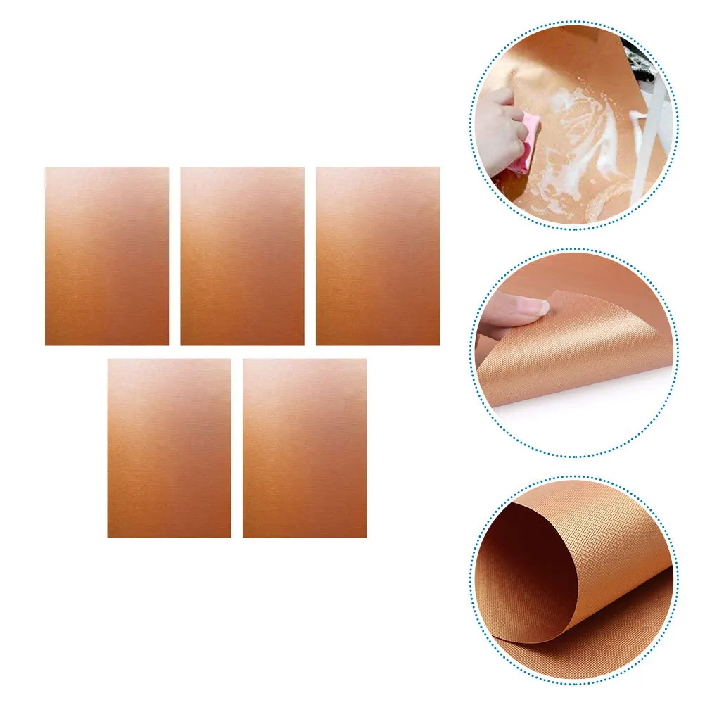 

5pcs Barbecue Grill Mat Heat Resistant Nonstick Baking Liner For Steak Seafood Vegetables Pizza Kebabs Baking Tray Pads Kitchen