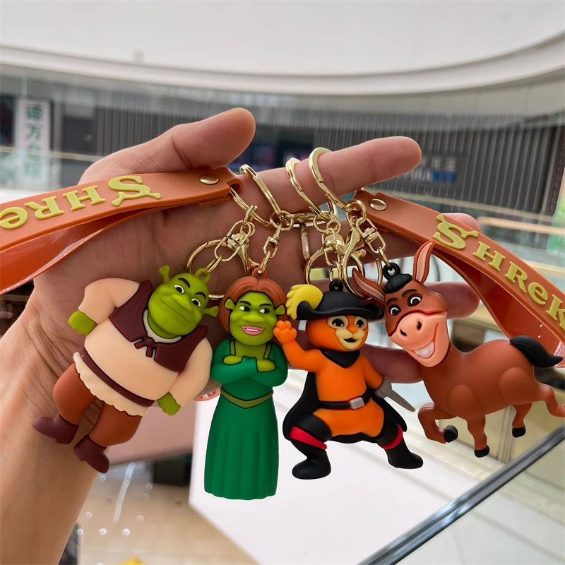 Kawaii Popular Game Monster Shrek Keychain Cute Cartoon 3D Model Silicone Keychain for Children's Christmas Festival Gifts