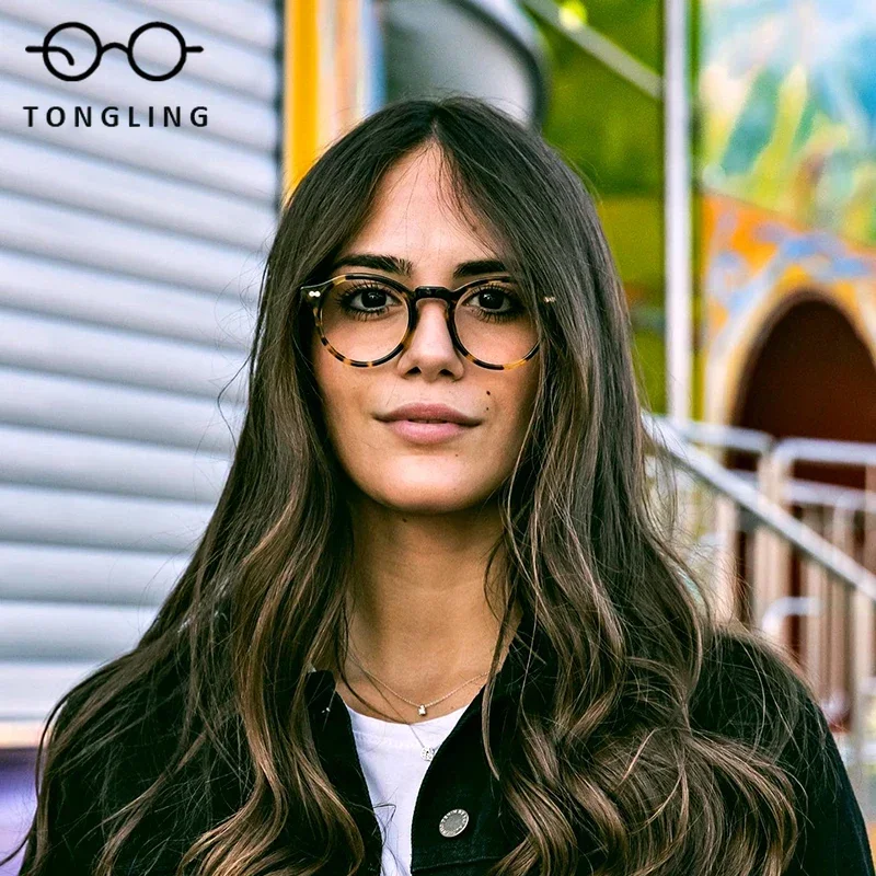 Fashionable Men Tortoiseshell Small Round Handcrafted High-Quality Acetate Women Personalized Classic Multi-Color Glasses Frame