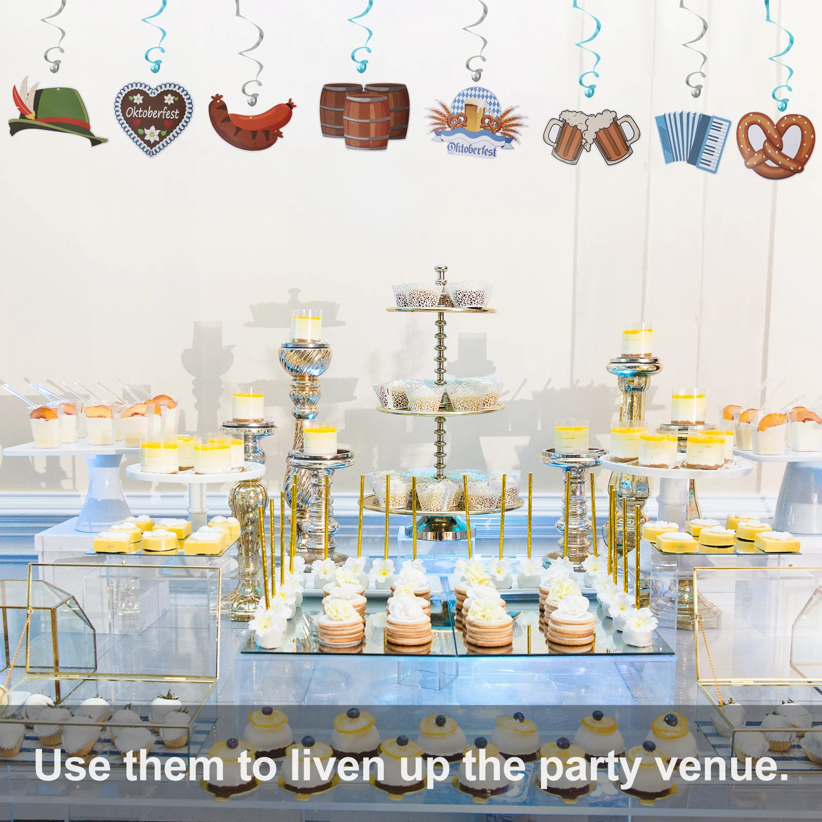 

30pcs Oktoberfest Hanging Swirl Decors Party Decor Set For Beer Festival Decoration Lightweight Paper Hanging Decor