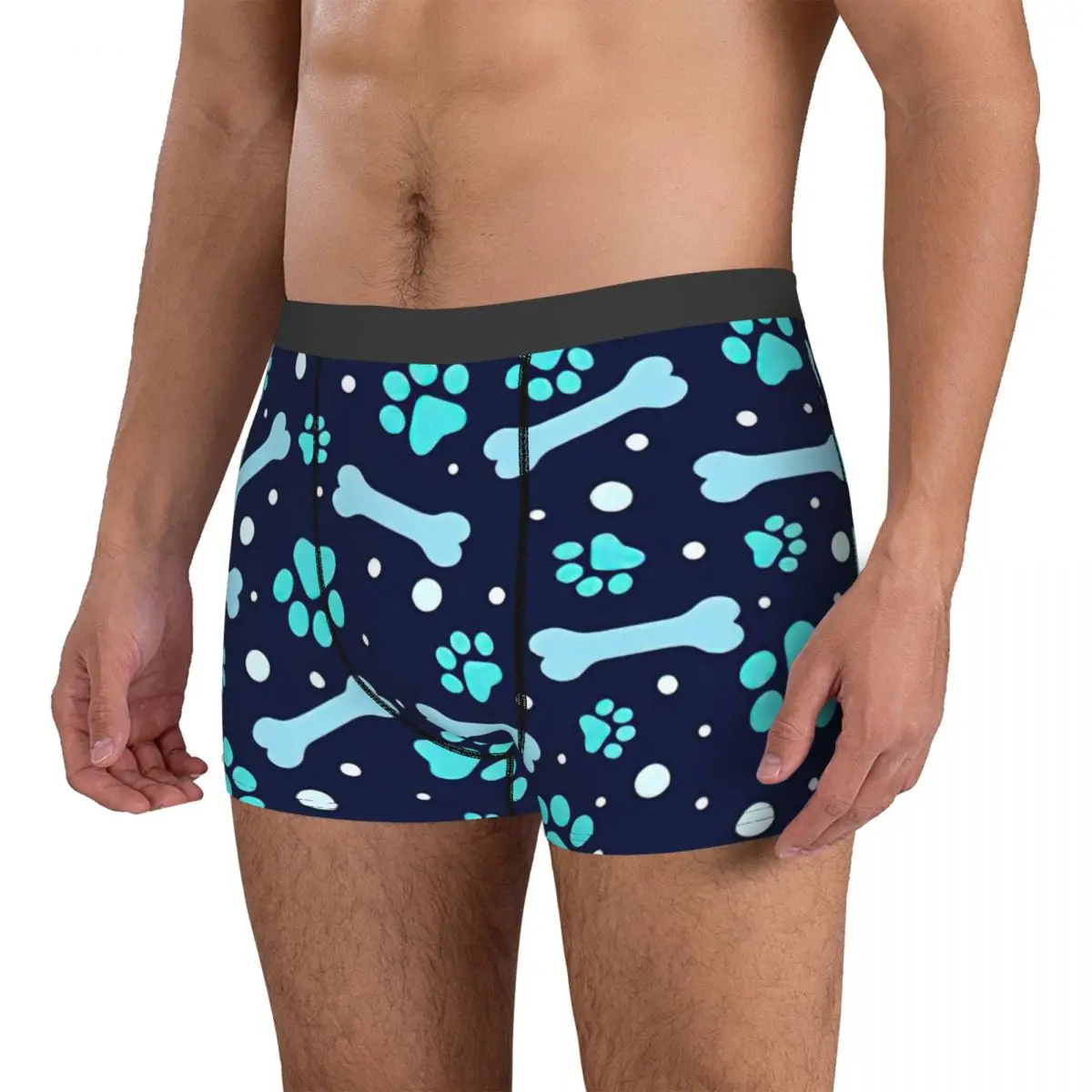 Homem pata osso roupa interior gato cachorro sexy boxer briefs shorts calcinha masculino poliéster cuecas