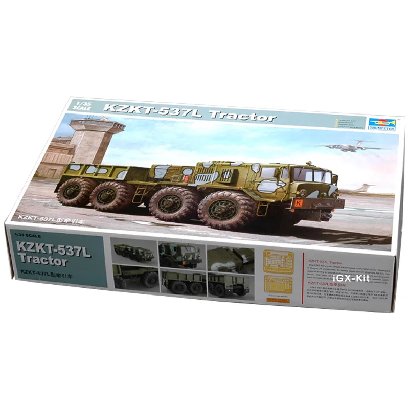 Trumpeter 01005 1/35 Soviet MAZ MAZ-KZKT-537L Cargo Truck Military Car Children Gift Toy Plastic Assembly Building Model Kit