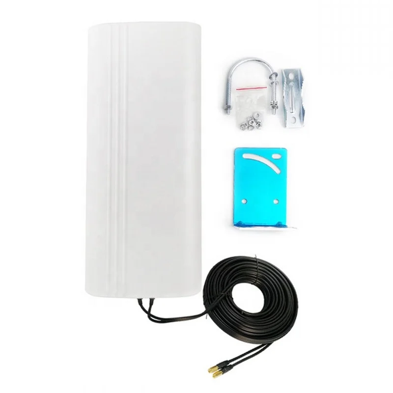 1700-2700 MHz Outdoor 4G LTE MIMO 15m Dual Cable SMA Connector High Gain 14dBi Waterproof Flat Panel MIMO Antenna