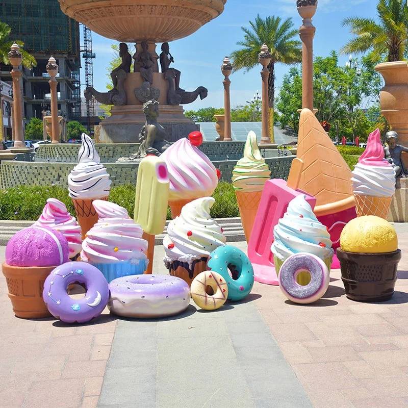 

Outdoor Giant Ice Cream Cones Sculpture Fiber Glass Sculpture for Party Decoration Cake Sculpture Decoration