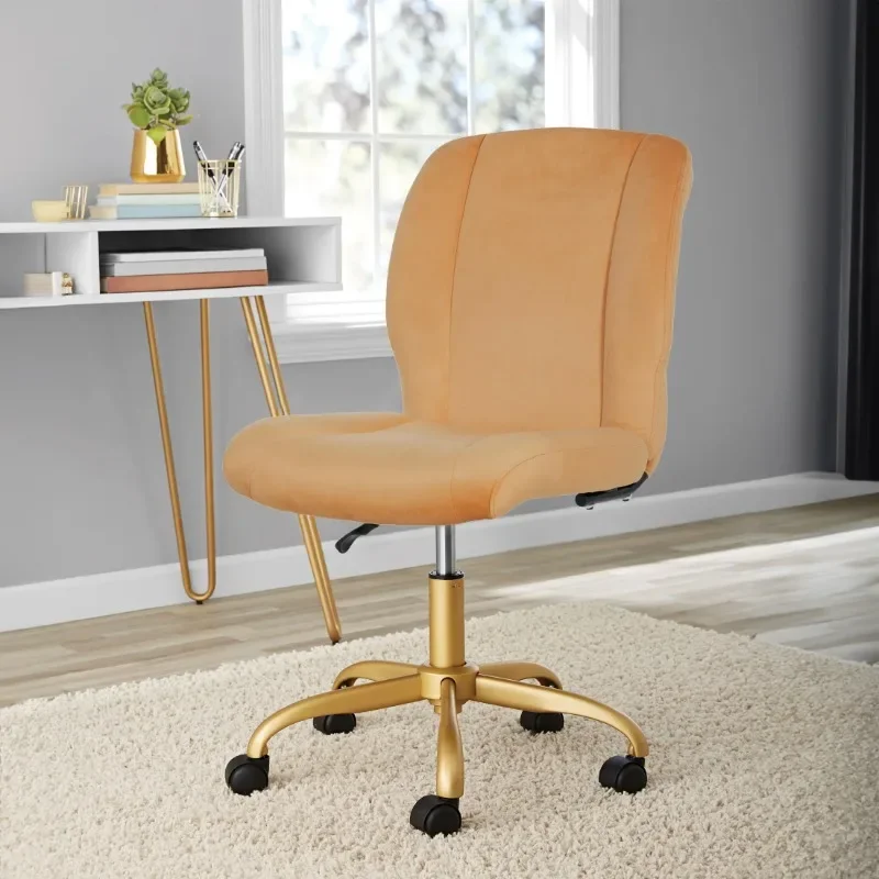 

Plush Velvet Office Chair, Dusty Gold- Soft Velvet