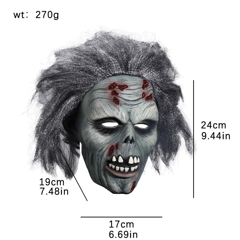 Bloody Zombie Mask Cosplay Creepy Skull Monster Walking Dead Zombie Latex Helmet Halloween Carnival Purim Party Costume Props 6