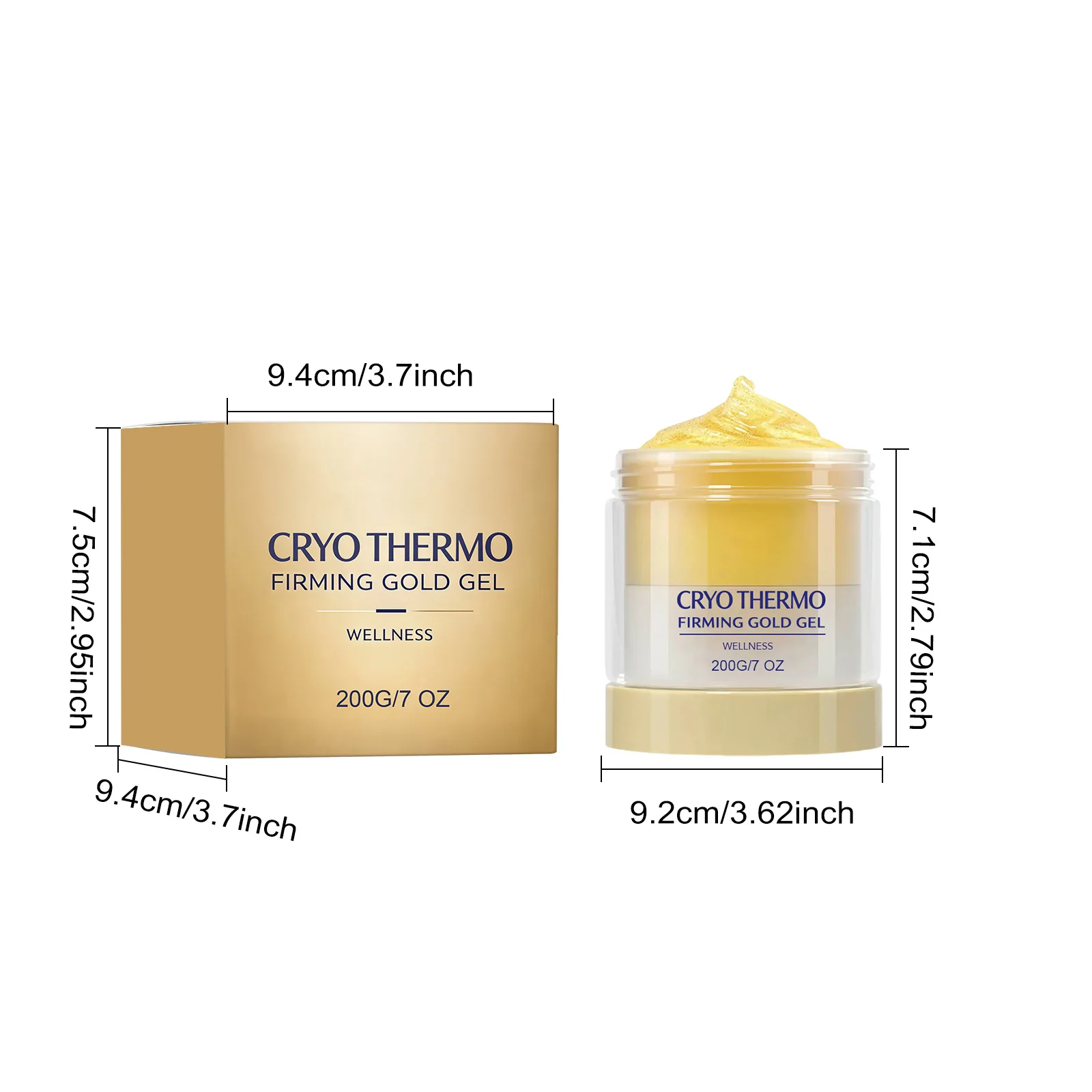 Cryo Thermo Straffendes Gold-Massagegel Hautstraffendes Lifting- und Feuchtigkeitsgel mit Aloe Vera Nano Golden Körperpflege Entgiftungsgel 200g – Detail 1