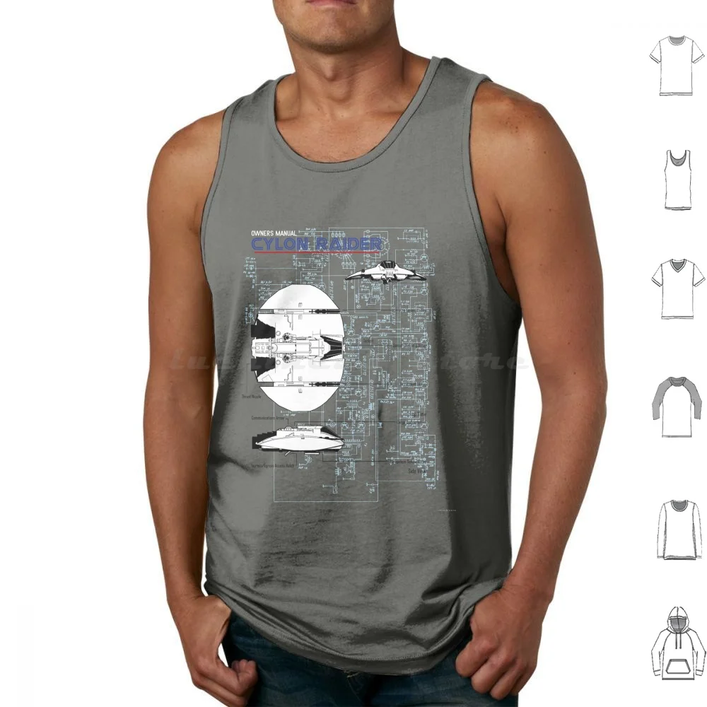 Owners Manual-Cylon Raider Tank Tops Vest Sleeveless Tvshow Tv Show Tv Movie Film Retro Classic Geeky Cinema Sci Fi