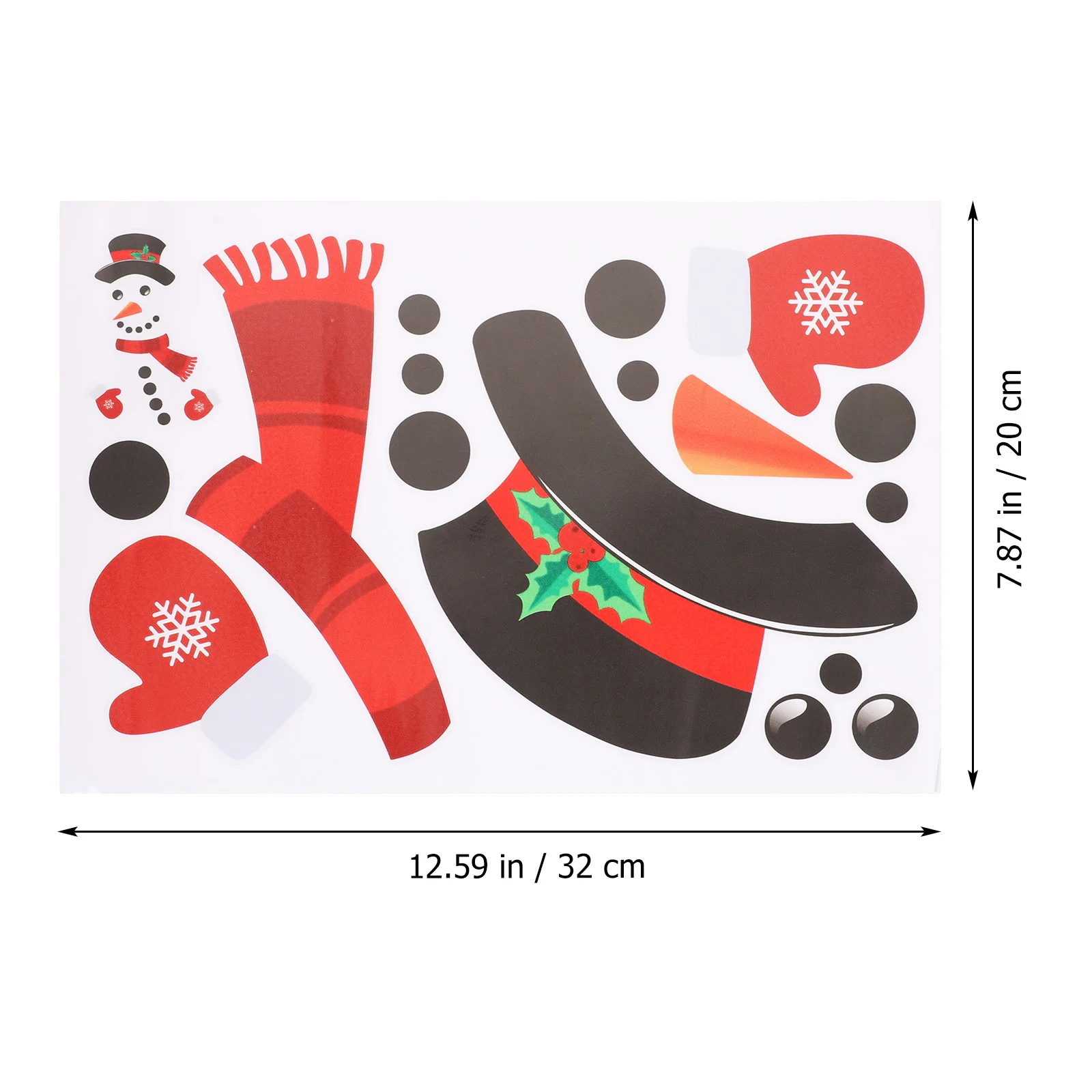 Snowman Wall Sticker Free Combination Decal Christmas Damage-free Smooth Surface