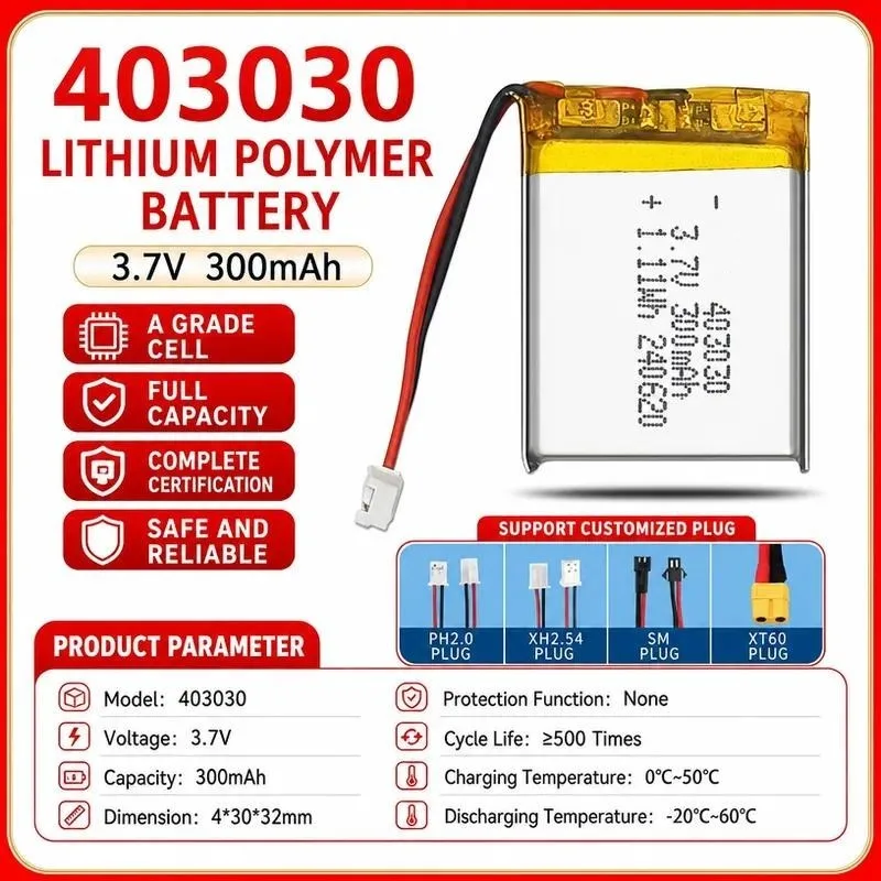 3pcs Polymer Lithium Battery 403030 320mAh 3.7V Soft Pack Rechargeable Battery for Phone Watch Smart Watch