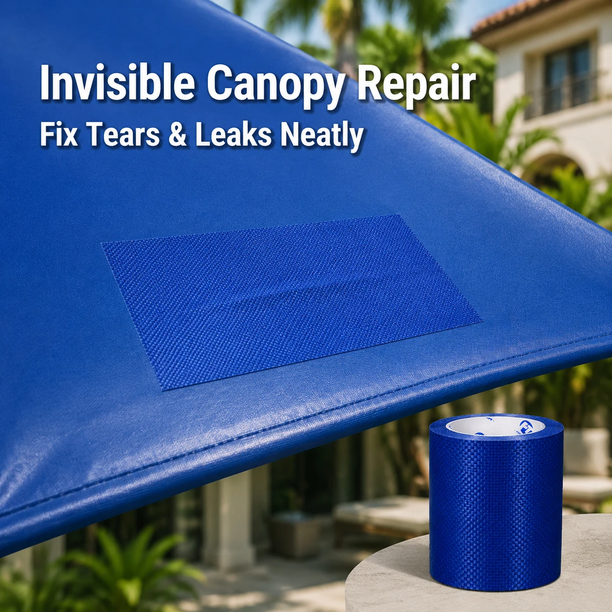 Tarp Repair Tape Self-Adhesive Woven Patch for PVC PE Canopy Tent Awning and Truck Tarp outdoor tarp patch car cover repair tape
