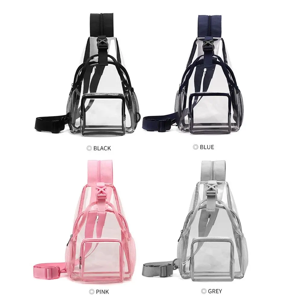 Casual Multicolor Chest Bag Dual-use Multi-functional Crossbody Bag Transparent PVC Shoulder Strap School Bag Travel Use 6