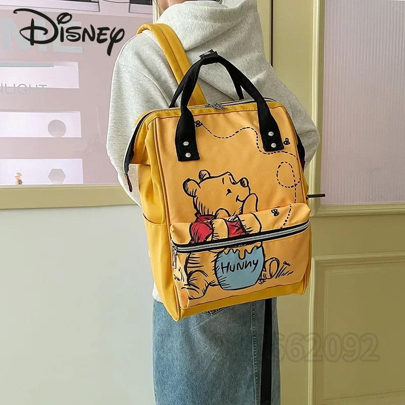 Disney Pooh Bear New Diaper Bag Backpack Cartoon Fashion Baby Bag Luxury Brand Baby Diaper Bag Large Capacity Backpack