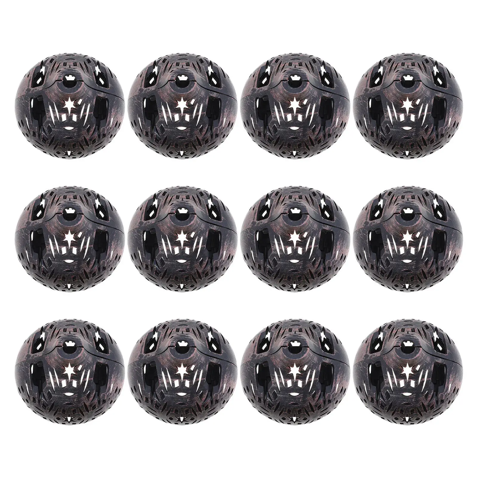 12Pcs Vintage String Light Lampshades Hollow Out Retro Plastic Bulb Covers for 5Mm Beads Christmas Patio Garden Wedding DIY
