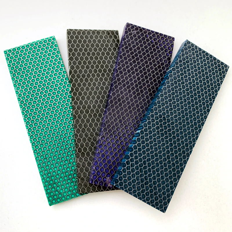120×40×8mm Honeycomb Resin Board, Snake Skin Pattern DIY Knife Handle Blank, Outdoor Knife Making Accessory