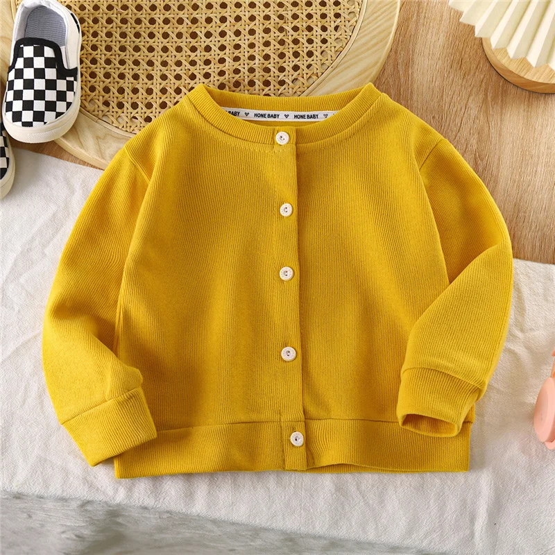 Cardigan autunnale cappotti nuovi bambini capispalla monopetto in cotone maglieria primaverile neonati maschi vestiti lavorati a maglia 1-8 anni