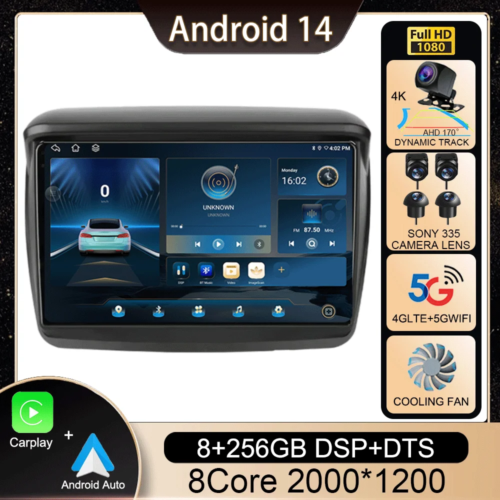 

Автомагнитола 2DIN Android 14 для Mitsubishi Pajero Sport 2 L200 Triton 2008 - 2016 Carplay, видеоплеер, головное устройство