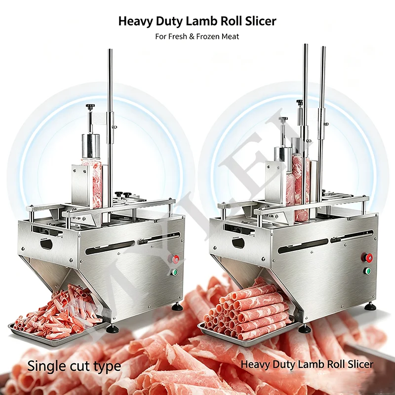 Commercial Electric Meat Slicer Machine Automatic Mutton Roll Grinder Beef Lamb Cutting Machine