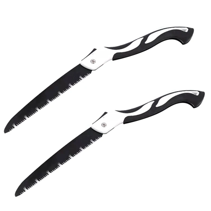 2X 24.8 Inch Folding Saw Pruning Saw For Single-Hand Use Curved Blade Hand Saw Cuts Branches Up To 11.8Inch Diameter